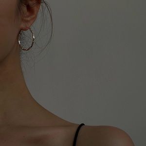 Sterling silver bamboo hoops